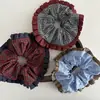 Goma para el pelo de estilo coreano con cuadros contrastantes y encaje, estilo retro universitario, diseño de nicho, versátil, elegante, para coleta