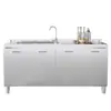 Armários de Cozinha de Aço Inoxidável 304 com Fogão Integrado para Uso Doméstico, Armários de Armazenamento para Cozinha Rural para Pequenas Residências