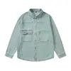 Marca de moda japonesa ropa de trabajo Camisa de mezclilla holgada casual de manga larga juvenil guapo moda camisa casual venta al por mayor
