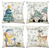 Funda de almohada navideña a cuadros estilo americano, funda de cojín cuadrado a cuadros de copo de nieve de felpa corta, funda de cojín para dormitorio