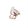 Prata Pura S999 Vintage Desenho de Linha Fofo Cachorrinho Contas Espaçadoras de Furo Grande Pulseira Tecida Colar Acessórios DIY Feitos à Mão
