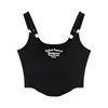 Chaleco de Tirantes Pequeños con Almohadilla en el Pecho para Mujer, Estilo de Alta Gama, Bordado de Letras, Delgado, Ropa Interior Delgada, Ropa Exterior, Top de Chica Popular con Deseo Puro
