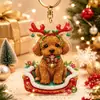 Llavero de Pintura de Diamantes DIY Navideño, Colgante de Animales Lindos con Arte de Diamantes, Decoración Hecha a Mano con Pedrería, Regalo Navideño Transfronterizo