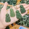 Colgante de Cerradura Xiangyun Buda Guanyin de Jade Hetiano Natural Estilo Chino Frijol de Cuatro Estaciones de Jade Hetiano Marca Wuxi Colgante de Jade