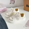 Estilo Coreano Fresco Suela Gruesa Blancas para Mujer Otoño Nuevo Estilo Board ins Tendencia Versátil Nicho Zapatos Pan 88-8309