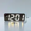 Relógio de espelho luminoso ins relógio de mesa tabela de horários enfeites de mesa display digital LED despertador eletrônico