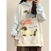 Sudadera con capucha de moda estilo retro chic japonés universitario Otoño e Invierno Nuevo Estilo Forrada de polar Holgada Adelgazante Manga Larga para Mujer