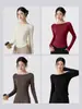 Ropa de Yoga Transpirable de Modal Manga Larga para Mujer Suave Cómoda Top de Fitness Ajustado Moldeador Camiseta Deportiva de Pilates