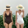 Traje de baño para mujer, nuevo, estilo manantial caliente, ins, con tiras, simple, de una pieza, sin espalda, para busto pequeño, conservador, para vacaciones