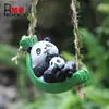 Lindo Colgante de Panda Padre e Hijo Flor de Jardín Villa de Jardín Paisaje de Tela Colgante Balcón Decoración de Animales Adornos Regalo