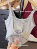 11039 # Camisole Sexy Renda Patchwork Costas Cruzadas Estilo Francês para Mulheres, Regata Versátil para Usar em Camadas ou Sozinha