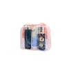 Bolsa Transparente Gruesa de PVC para Artículos de Tocador, Gran Capacidad Portátil Impermeable con Asa para Maquillaje, Personalizable