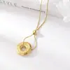 Collar retro europeo y americano de acero de titanio, diseño de nicho femenino, colgante de acero de titanio de alta calidad, estilo Ins, cadena de hueso de serpiente versátil, joyería