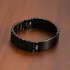 Pulseira de Relógio Masculino de Luxo Transfronteiriça, Bracelete de Aço Titânio com Gravação a Laser do Logo, Banhado a Ouro 18K, Bracelete Hip-Hop que Não Desbota