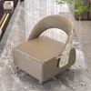 Banqueta Giratória para Sala de Estar com Rodas, Cadeira com Encosto, Cadeira Individual de Lazer Leve de Luxo, Banqueta Pequena Giratória, Banqueta Baixa para Trocar de Sapatos