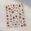 Pegatinas de Uñas Navideñas en Relieve 3D Papá Noel Ciervo Lindo Oso Retro Estéreo Helado Delgado Resistente Pegatinas de Arte para Uñas