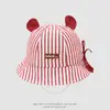 Sombrero de Bebé Niña para Bebé Sombrero de Cubo Rayado de Moda con Lazo Sombrero de Pescador Kukuji para Niños Sombrero de Sol de Verano