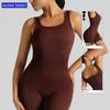Traje de fitness de una pieza con espalda descubierta, efecto adelgazante y levantador de cadera, pantalones cortos de fitness para mujer, traje de yoga aéreo para entrenamiento corporal deportivo.