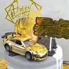 Porsche Convertible Simulado, Decoración de Pastel para Cumpleaños de Papá, Coche de Juguete Grande g de Empujar Hacia Atrás Que Puede Abrir las Puertas