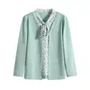 Ropa Nueva para Madres, Blusa Falsa de Dos Piezas para Mujer, Elegante Top de Punto Patchwork para Mujeres de Mediana Edad y Mayores de 40-60 Años