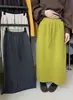 Saia Casual de Tricô com Cordão para Afinar a Cintura 2026 para Mulheres, Estilo Coreano Outono e Inverno Saia Reta de Cintura Alta Emagrecedora de Comprimento Médio
