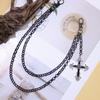 Tendencia de Moda Europea y Americana Accesorios de Cadena Combinables Colgante de Cruz Personalizado Cadena para Pantalones de Doble Capa Unisex Hip-hop