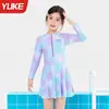 Traje de baño para niños Estilo Nuevo Niñas Verano Una Pieza Princesa Conservador Conjunto Estilo Falda Lindas Niñas Nadar Mayoreo