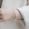 Pulsera de Hoja de Lujo Ligero Estilo Japonés y Coreano Moda para Mujer Joker Abertura Plata S925 Chapado en Oro Micro-incrustado Pulsera de Piedra Hao para Mujer Venta al por Mayor
