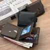 Cartera para Hombre Transfronteriza de Gran Capacidad y Múltiples Ranuras para Tarjetas, Cartera para Hombre con Hebilla y Patrón de Lichi en PU, Producto Popular en el Sudeste Asiático, Stock Listo del Fabricante
