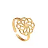 Anillo Versátil para Mujer con Forma de Rosa, Popular en Europa y América, Sencillo y Exquisito, Anillo de Acero de Titanio de Nicho al por Mayor