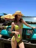 Nuevo Bikini Sexy para Mujer con Pecho Pequeño, Push-Up de Tres Puntos Adelgazante Dividido de Tres Ángulos para Resort y Aguas Termales
