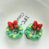 Tarjeta para el pelo de Papá Noel brillante, muñeco de nieve y alce, hecha a mano, para niños, con forma de taza de agua, broche de resina, accesorios al por mayor