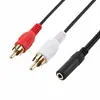 Cable de Audio RCA, Jack Hembra de 3.5 mm a Cable de Audio Doble RCA, Cable de Conexión Transmisor de Señal Bluetooth