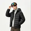 Chaqueta de plumas con capucha estilo europeo y americano, prenda exterior casual y cálida para hombre, ropa pesada para hombre transfronteriza