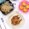 Bandeja de silicona para freidora de aire, resistente a altas temperaturas, para uso doméstico, redonda y cuadrada, bandeja para hornear plegable para microondas