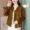 Nueva Camisa Retro Jacquard Estilo Chino Cuello Alto Manga Larga para Mujer 2025 Otoño Nueva Moda Elegante Hermosa Chaqueta