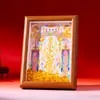 Amuleto de bênção taoísta com moldura pintada a ouro, decoração para sala de estar, decoração de mesa de entrada, decoração estilo chinês, lembrança, presente para casa nova
