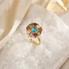 Nuevo Anillo de Descompresión Giratorio de Circonia de Gama Alta de Girasol Traje Accesorios de Bufanda de Seda Accesible al Sol Lujo de Nicho Exquisito