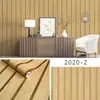 Papel pintado autoadhesivo de PVC a rayas para renovación transfronteriza con patrón de rejilla de veta de madera, papel pintado pelable y pegable