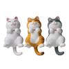 3. Gato simple acostado, redondo, con forma de gato tigre, micropaisajismo, muñeca creativa hecha a mano.