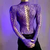 Lobe Lencería Erótica para Hombre Bodysuit Sexy con Pedrería Uniforme de Discoteca Talla Grande Top Apasionado Ajustado Dropshipping para Hombre