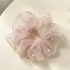 Elástico Colorido para Cabelo com Gradiente de Princesa Sereia para Mulheres, Corda de Cabelo Extra Grande, Acessório de Cabelo Estilo Coreano com Contas para Rabo de Cavalo