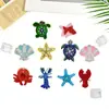 Parches Bordados con Cuentas de Cangrejo y Camarón para Bolsas, Sombreros, Llaveros, Accesorios de Ropa y Parches