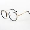 Estilo coreano TR90 montura redonda ligera adelgazante luz anti-azul gafas lisas estilo universitario montura de gafas lisas se puede equipar con miopía