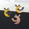 Juego de 19 Escobas Fantasma con Goteo de Aceite, Murciélagos y Sombreros de Mago Temáticos de Halloween, Dijes Creativos para Pulseras y Collares DIY