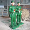 Escultura de Retrato del Ejército Rojo de Figura de Fibra de Vidrio, Personalizada Según Dibujos, Adornos Decorativos para Atmósfera de Promoción Cultural en Exteriores y Interiores