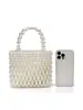 Nuevo Bolso de Perlas Estilo Coreano para Mujer, Sencillo, Moderno y Versátil, Bolso Exquisito Tejido a Mano con Cuentas para Boda