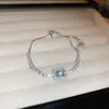 Pulsera Fresca y Elegante de Zirconia Azul Marino, Pulsera Exquisita y Lujosa de Gama Alta, Nuevo Accesorio Versátil para la Mano de Moda de Verano 2026