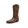 Botas Vaqueras de Remaches para Mujer 2025 Verano Retro Bordadas Corte en V Puntiagudas Marrones Largas Tacón Grueso Botas de Montar