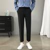 Calças Casuais Masculinas Slim Fit Retas Comprimento no Tornozelo Stretch Coreanas Anti-amassado